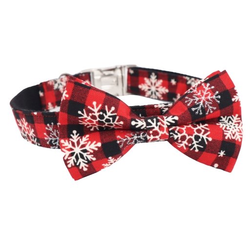 Christmas Dog Collar With Bow Tie - Lilly The Dog