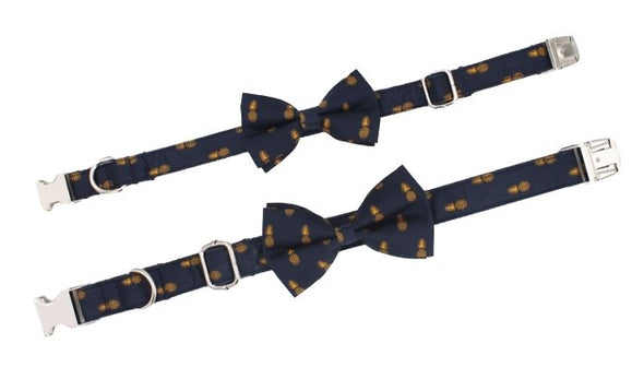 Pineapple Dog Collar With Bow Tie - Lilly The Dog