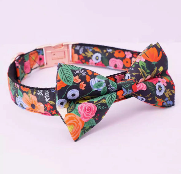 Bouquet Bow Tie Dog Collar