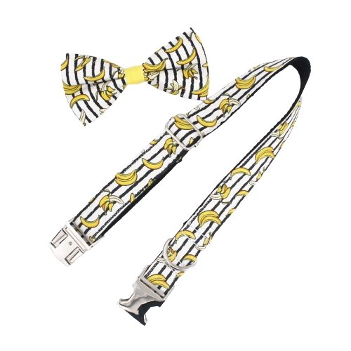 Banana Dog Collar With Bow Tie - Lilly The Dog