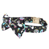 Black Fantasy Dog Collar With Bow Tie - Lilly The Dog