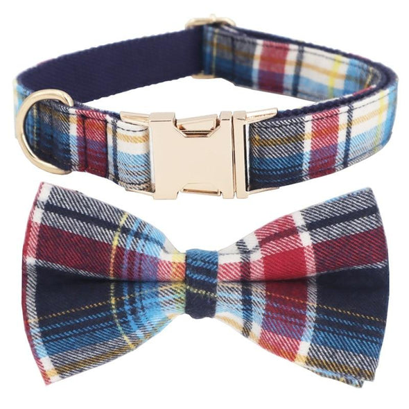 Classic Man Dog Collar With Bow Tie - Lilly The Dog