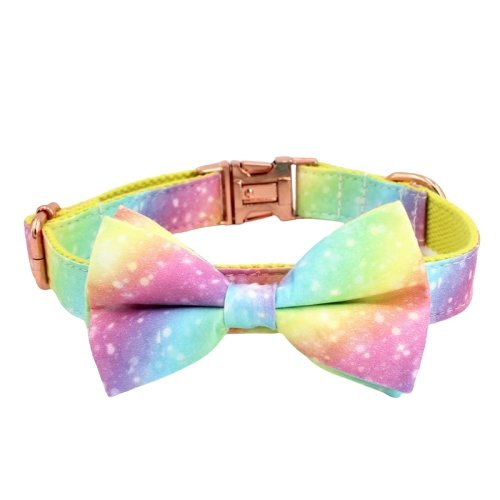 Glimmer Dog Collar With Bow Tie - Lilly The Dog