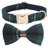 Green Gentleman Dog Collar With Bow Tie - Lilly The Dog