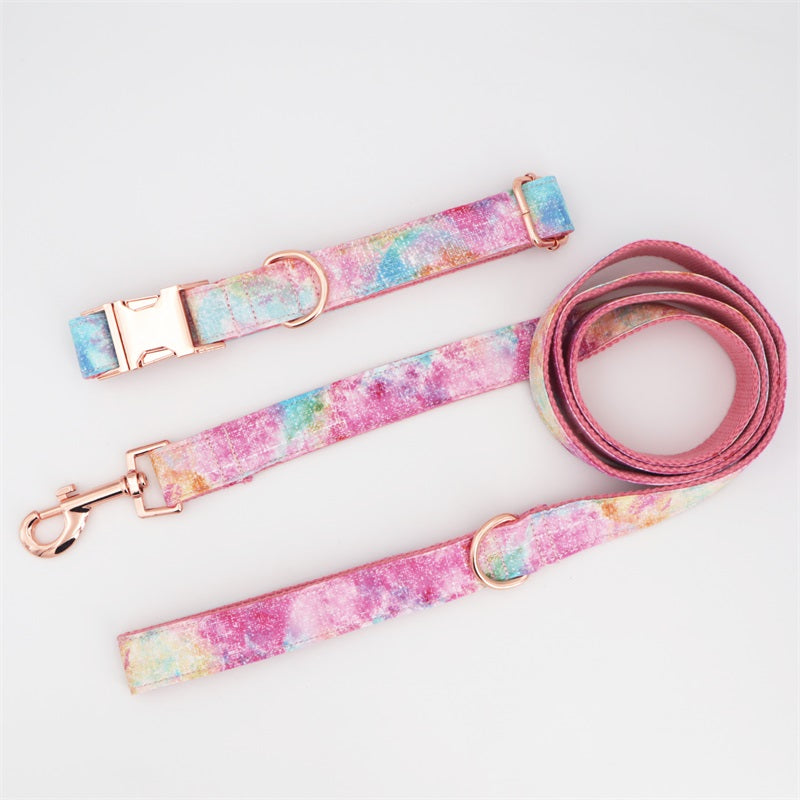 Lucky Love Dog Collar and Leash Combo, Vivid Floral Matching Girl Dog Leash  and Collar Set for X-Small Dogs - (CarrieBelle Combo, XS)