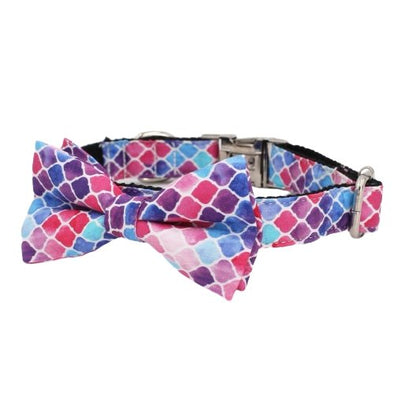 Purple Dream Dog Collar With Bow Tie - Lilly The Dog