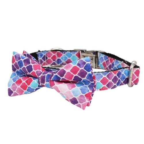 Purple Dream Dog Collar With Bow Tie - Lilly The Dog