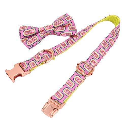 Queen Dog Collar With Bow Tie - Lilly The Dog