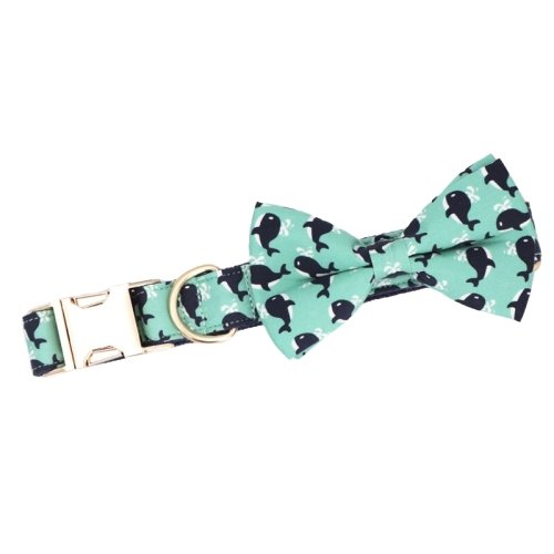 Whale Dog Collar With Bow Tie - Lilly The Dog
