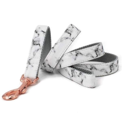 White Marble Dog Leash - Lilly The Dog